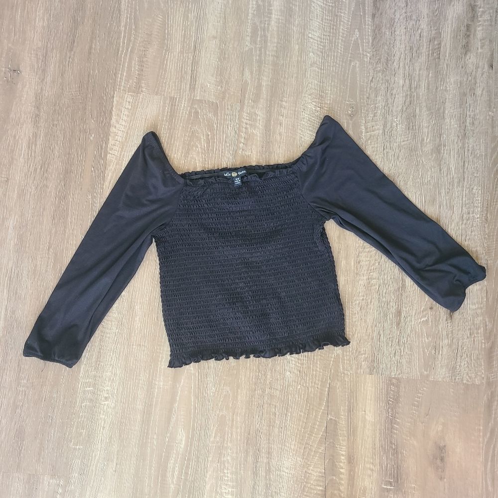 Black Smock Bohemian Top Size Medium